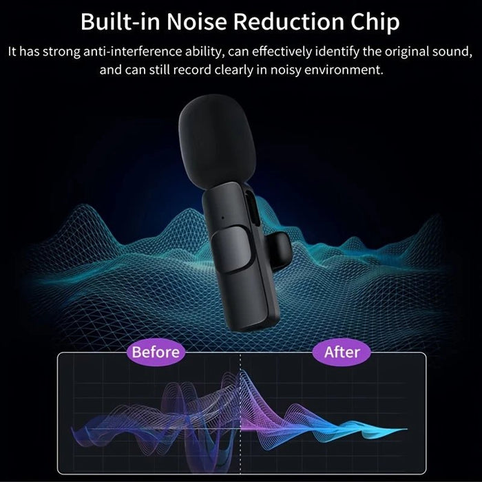 Microfono Inalámbrico HD de Pinza Kouzone con Reducción de Ruido, Conexión USB - C - Quierox - Tienda Online