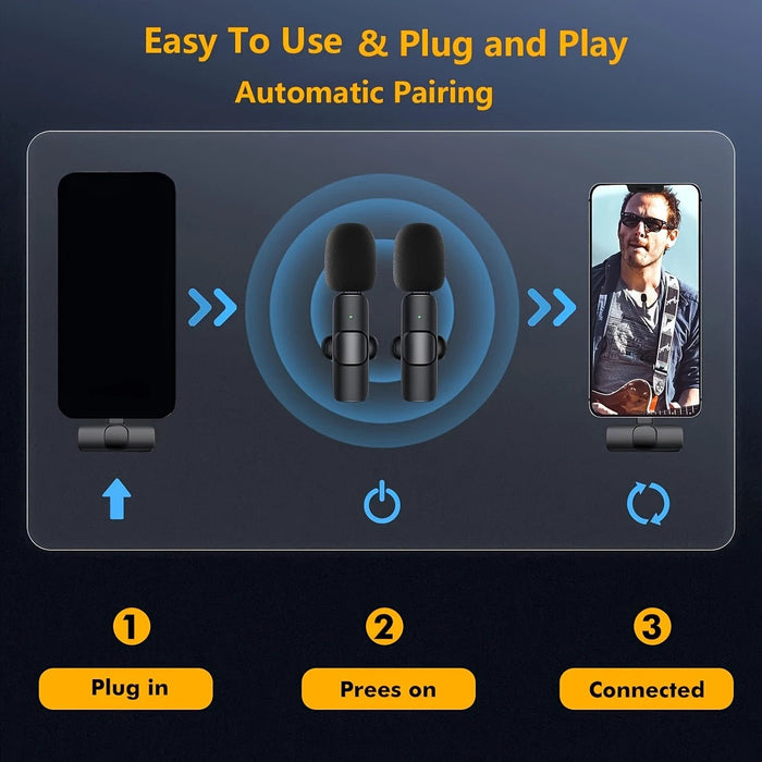 Microfono Inalámbrico HD de Pinza Kouzone con Reducción de Ruido, Conexión USB - C - Quierox - Tienda Online