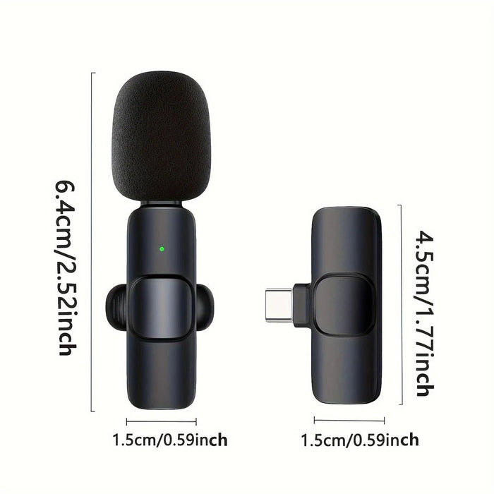 Microfono Inalámbrico HD de Pinza Kouzone con Reducción de Ruido, Conexión USB - C - Quierox - Tienda Online