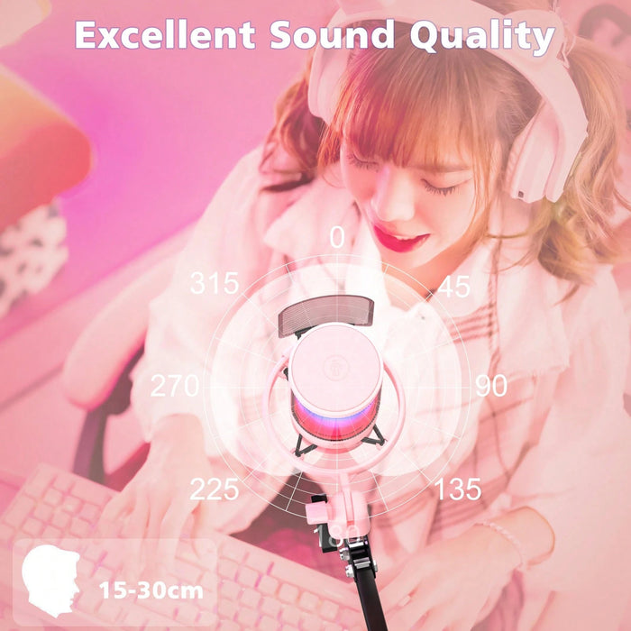 Micrófonos Soporte de suspensión profesional condensador USB RGB - Quierox - Tienda Online