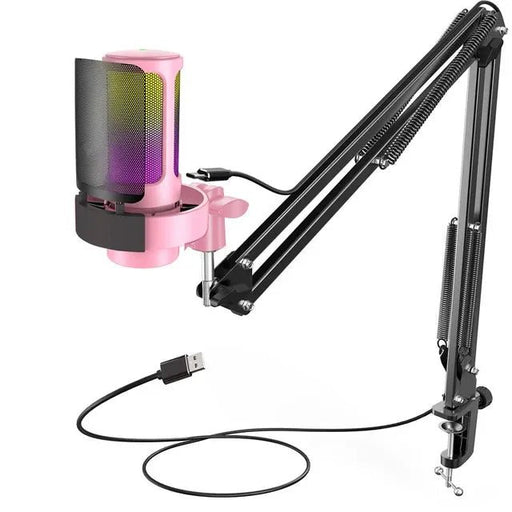 Micrófonos Soporte de suspensión profesional condensador USB RGB - Quierox - Tienda Online