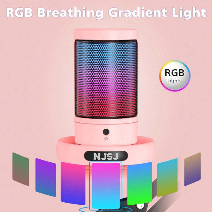 Micrófonos Soporte de suspensión profesional condensador USB RGB - Quierox - Tienda Online