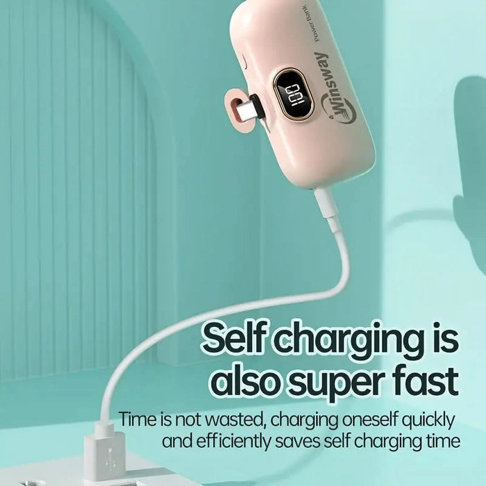 Mini banco de energía portátil Winsway de 5000 mAh: cargador USB - C con pantalla LED, compatible con iPhone, Samsung y Android - Quierox - Tienda Online