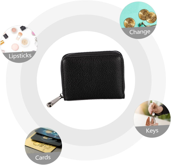 Mini billetera de cuero para mujeres tarjetas cartera monedero para mujeres cremallera - Quierox - Tienda Online
