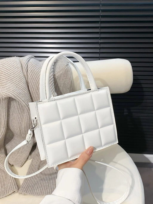 Mini bolso cuadrado de mano de moda, nuevo bolso de mujer de ocio a cuadros de color sólido - Quierox - Tienda Online