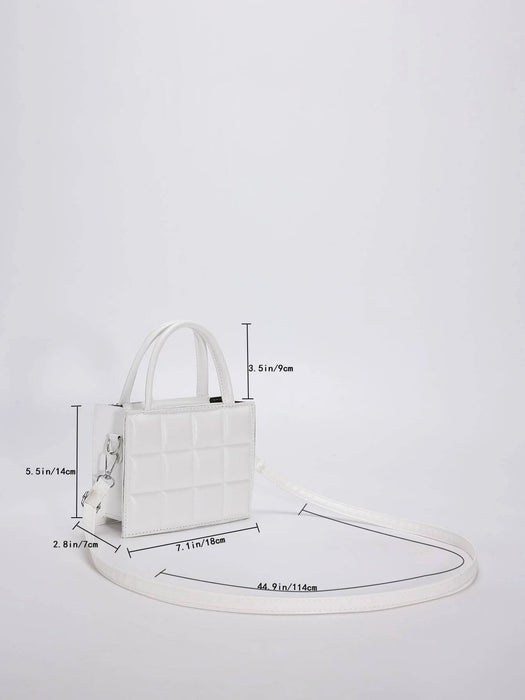 Mini bolso cuadrado de mano de moda, nuevo bolso de mujer de ocio a cuadros de color sólido - Quierox - Tienda Online