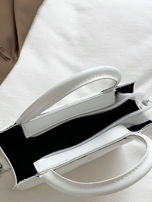 Mini bolso cuadrado de mano de moda, nuevo bolso de mujer de ocio a cuadros de color sólido - Quierox - Tienda Online