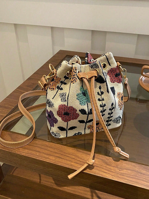 Mini bolso de hombro de tela estilo chino, con caligrafía, estilo retro, informal, pequeño - Quierox - Tienda Online