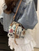 Mini bolso de hombro de tela estilo chino, con caligrafía, estilo retro, informal, pequeño - Quierox - Tienda Online