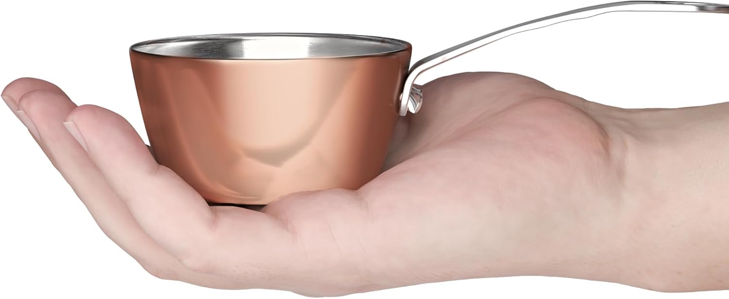 Mini cacerola Macevia, calentador de mantequilla de acero inoxidable y cobre, cacerola pequeña con asa - Quierox - Tienda Online