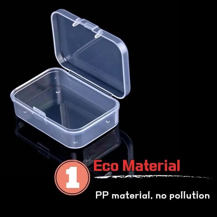 Mini caja de plástico rectangular, translúcida, para guardar joyas, resistente al polvo y sólida. - Quierox - Tienda Online