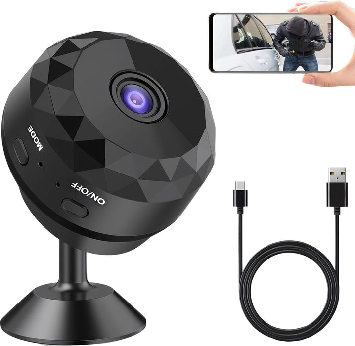 Mini cámara de seguridad 4K HD, visión nocturna a todo color, monitor WiFi, impermeable - Quierox - Tienda Online