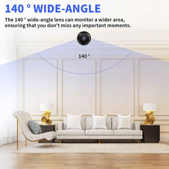 Mini cámara de seguridad 4K HD, visión nocturna a todo color, monitor WiFi, impermeable - Quierox - Tienda Online