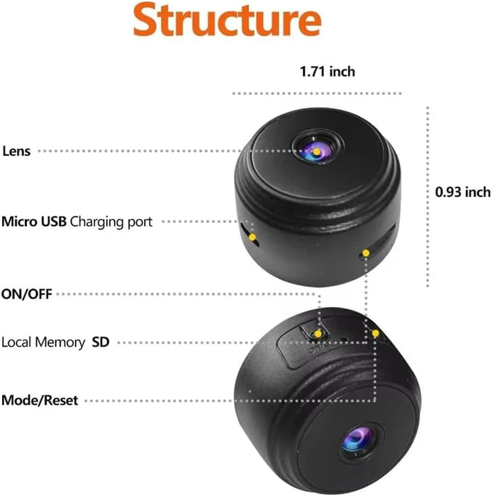 Mini cámara oculta con detección de movimiento, control de aplicación de cámara de video - Quierox - Tienda Online