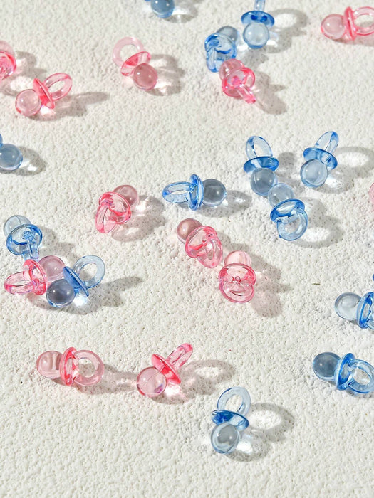 Mini chupetes acrílicos para bebé (50 unidades) para decoración de baby shower - Quierox - Tienda Online