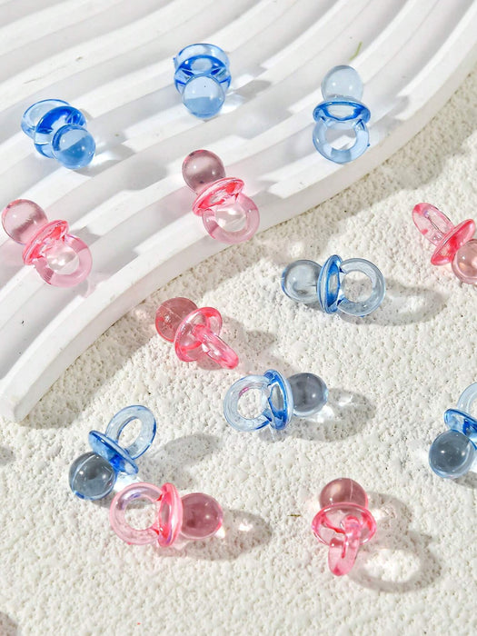 Mini chupetes acrílicos para bebé (50 unidades) para decoración de baby shower - Quierox - Tienda Online