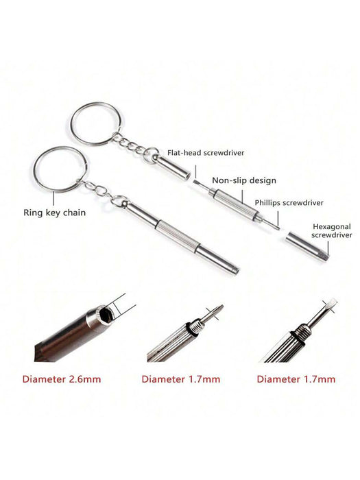 Mini Destornillador De Acero Inoxidable Llavero Reparación De Gafas - Quierox - Tienda Online