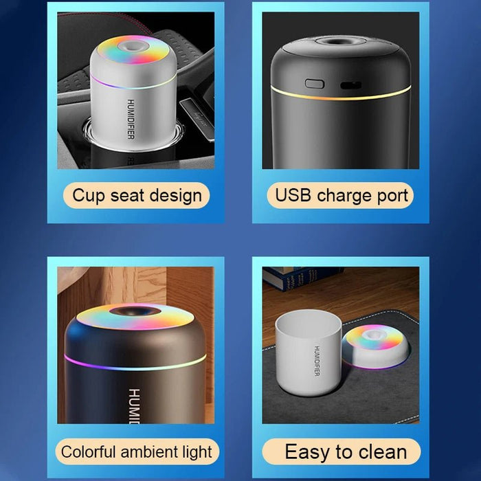 Mini humidificador de aire, difusor de aroma eléctrico USB, purificador de aceites esenciales - Quierox - Tienda Online