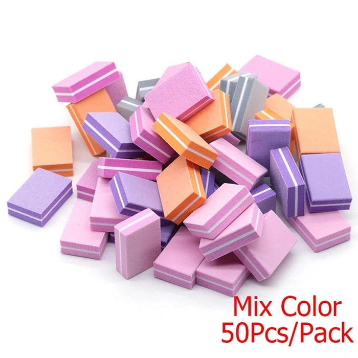 Mini limas de uñas cúbicas con esponja, de doble cara, para pulir y lijar, en colores surtidos - Quierox - Tienda Online