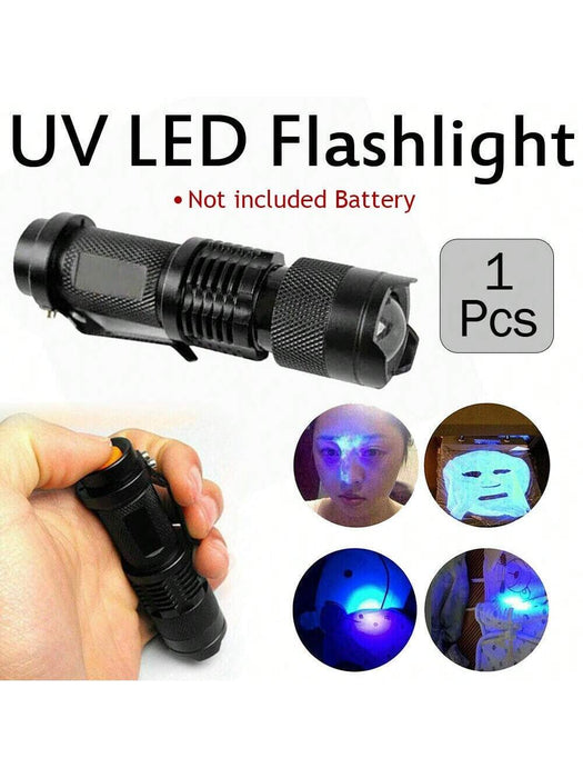 Mini linterna LED UV portátil de 395 nm con 3 modos de iluminación, luz púrpura - negra, reflector - Quierox - Tienda Online