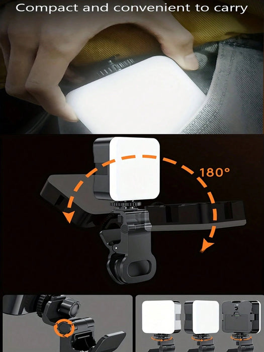 Mini luz de relleno portátil con clip, anillo de luz LED para selfies - Quierox - Tienda Online