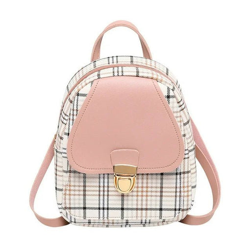 Mini mochila para adolescentes, bolso de hombro a cuadros - Quierox - Tienda Online