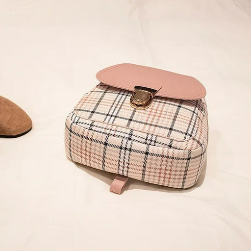 Mini mochila para adolescentes, bolso de hombro a cuadros - Quierox - Tienda Online