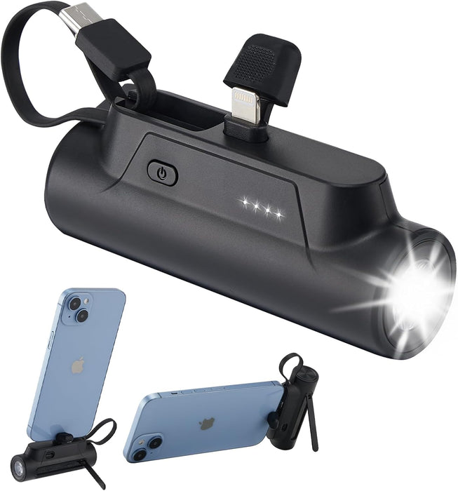 Mini Power Bank 5000mAh, Bateria Portatill Carga Rapida con Luz LED para iPhone - Quierox - Tienda Online