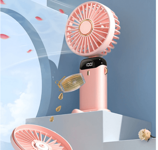Mini ventilador portátil USB plegable para colgar del cuello, recargable por USB, con soporte - Quierox - Tienda Online
