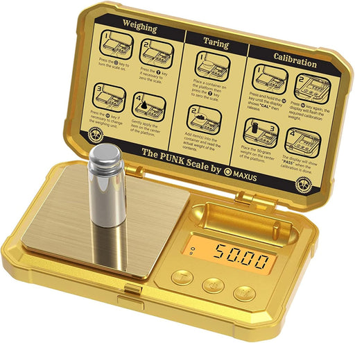 Minibáscula digital AMIR, báscula de bolsillo de 200 g/0,01 g, peso de calibración de 50 g - Quierox - Tienda Online