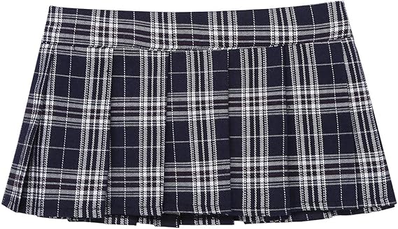 Minifalda plisada corta de cintura baja para colegiala - Quierox - Tienda Online