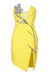 Minivestido con estampado floral de cristal en amarillo - Quierox - Tienda Online