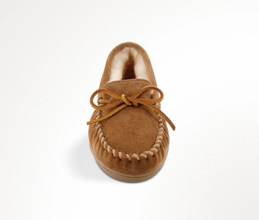 Minnetonka Pantuflas de mujer de piel de oveja con suela dura 3341 - Quierox - Tienda Online
