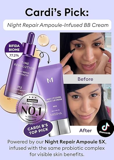 MISSHA Time Revolution Night Repair - Ampolla de suero facial (5ª generación) 1.69 onzas - Quierox - Tienda Online