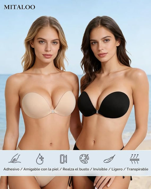 MITALOO Sujetador adhesivo sin costuras, sin tirantes - Quierox - Tienda Online