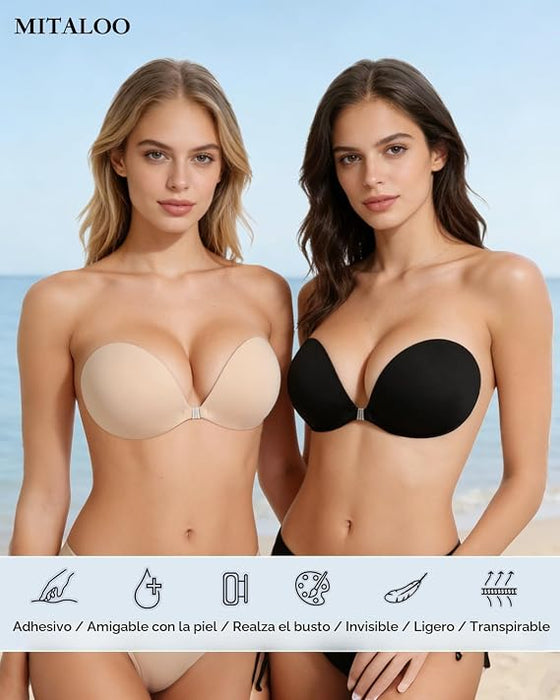 MITALOO Sujetador adhesivo sin costuras, sin tirantes - Quierox - Tienda Online
