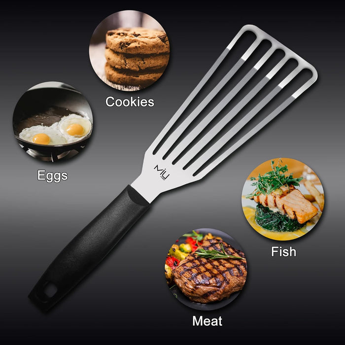MIU - Espátula de pescado, metal flexible ranurado, espátula ligera para barbacoa - Quierox - Tienda Online