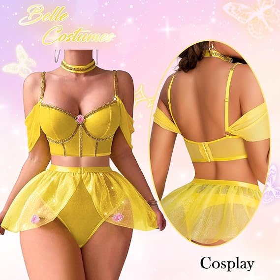 Mixxmix Conjuntos de lencería para mujer, disfraces sexys de princesa - Quierox - Tienda Online
