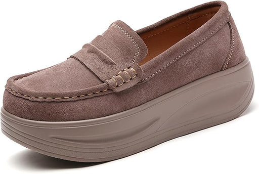 Mocasines de plataforma de gamuza para mujer, modernos y con punta redonda - Quierox - Tienda Online