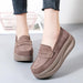 Mocasines de plataforma de gamuza para mujer, modernos y con punta redonda - Quierox - Tienda Online