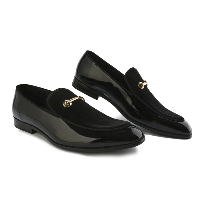Mocasines de vestir sin cordones de terciopelo y charol - Quierox - Tienda Online