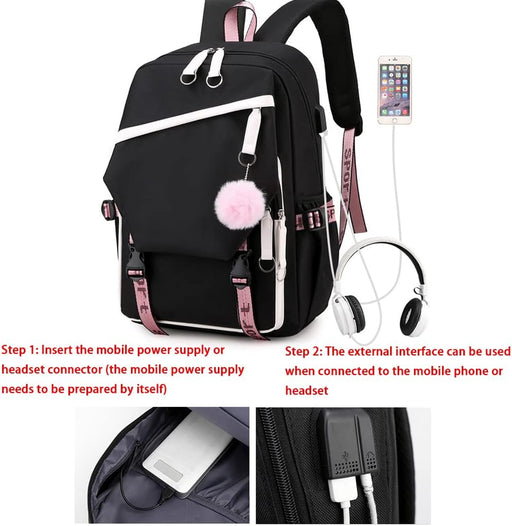 Mochila Anime Cosplay Laptop Mochila con USB y lindo patrón de dibujos animados - Quierox - Tienda Online