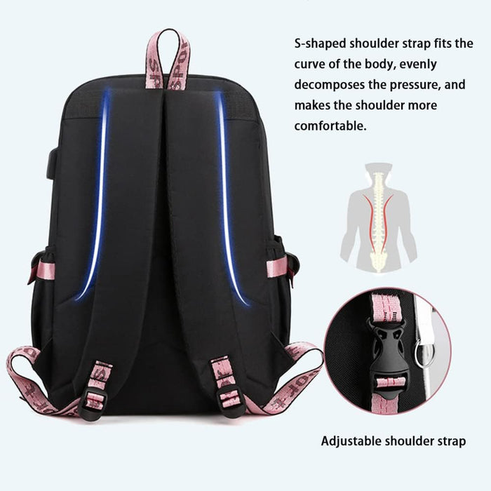 Mochila Anime Cosplay Laptop Mochila con USB y lindo patrón de dibujos animados - Quierox - Tienda Online