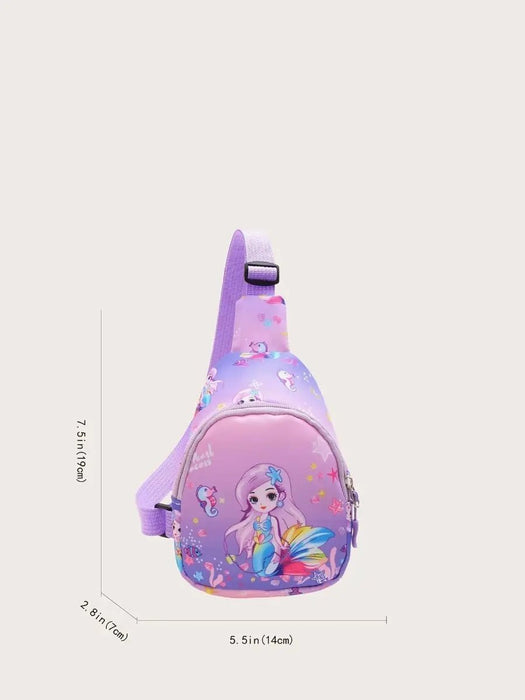 Mochila Cruzada Kawaii Con Diseño de Sirena para Niña - Quierox - Tienda Online