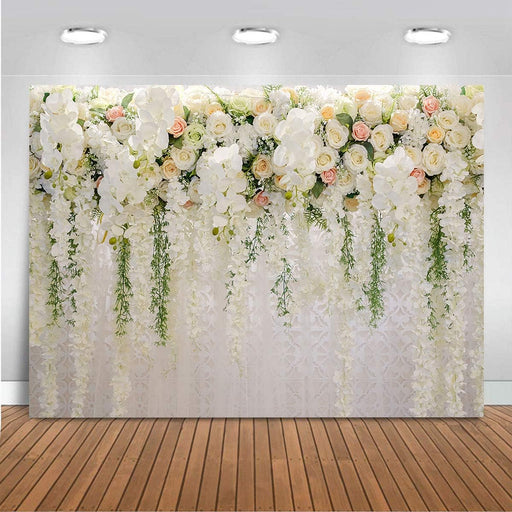 Mocsicka Telón de fondo de pared de flores de boda para sesión de fotos - Quierox - Tienda Online