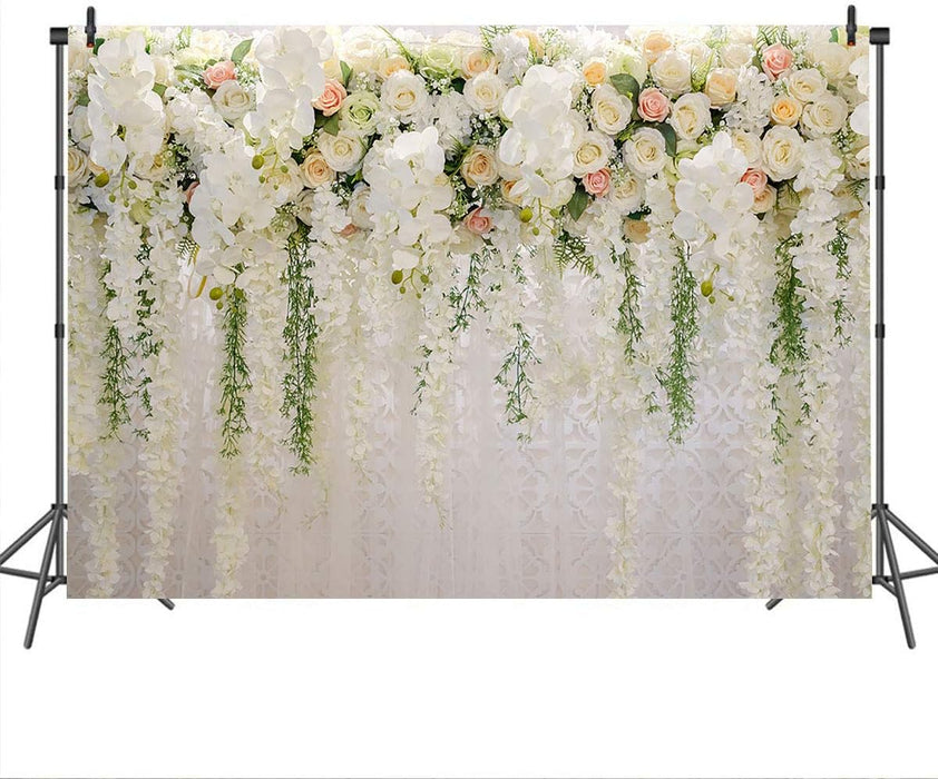 Mocsicka Telón de fondo de pared de flores de boda para sesión de fotos - Quierox - Tienda Online