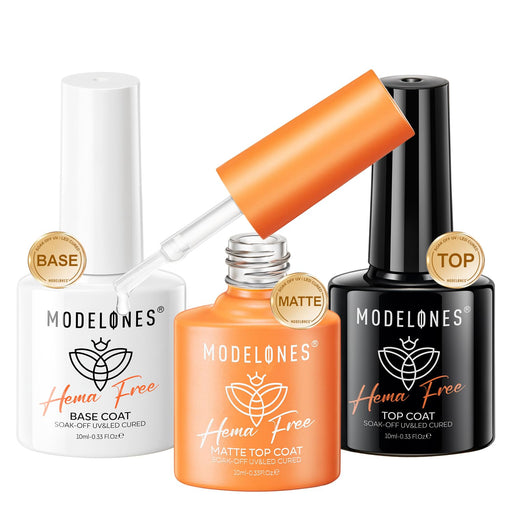 Modelones Juego de capa superior y base de esmalte de uñas de gel sin necesidad de limpieza - Quierox - Tienda Online