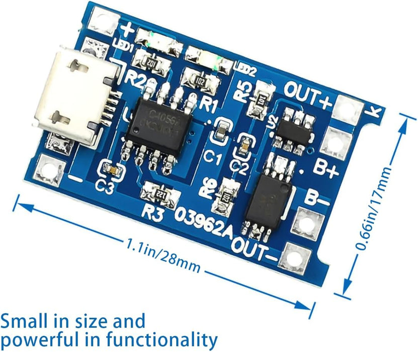 Módulo de carga tp4056 5 V miniUSB 1A 03962A placa de carga de litio - Quierox - Tienda Online