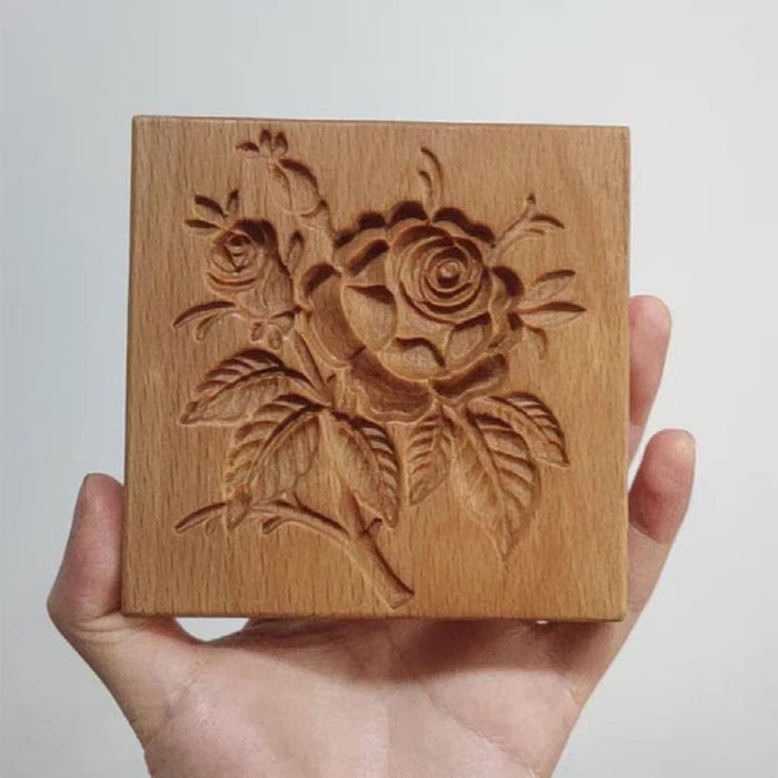 Molde de madera de galletas en forma de flor para hornear - Quierox - Tienda Online