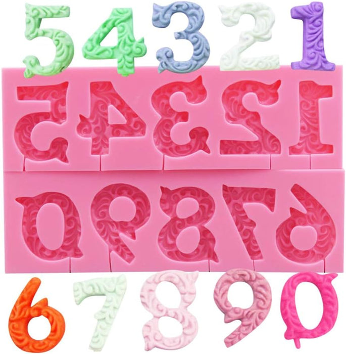 Molde de silicona para números, molde antiadherente 3D - Quierox - Tienda Online
